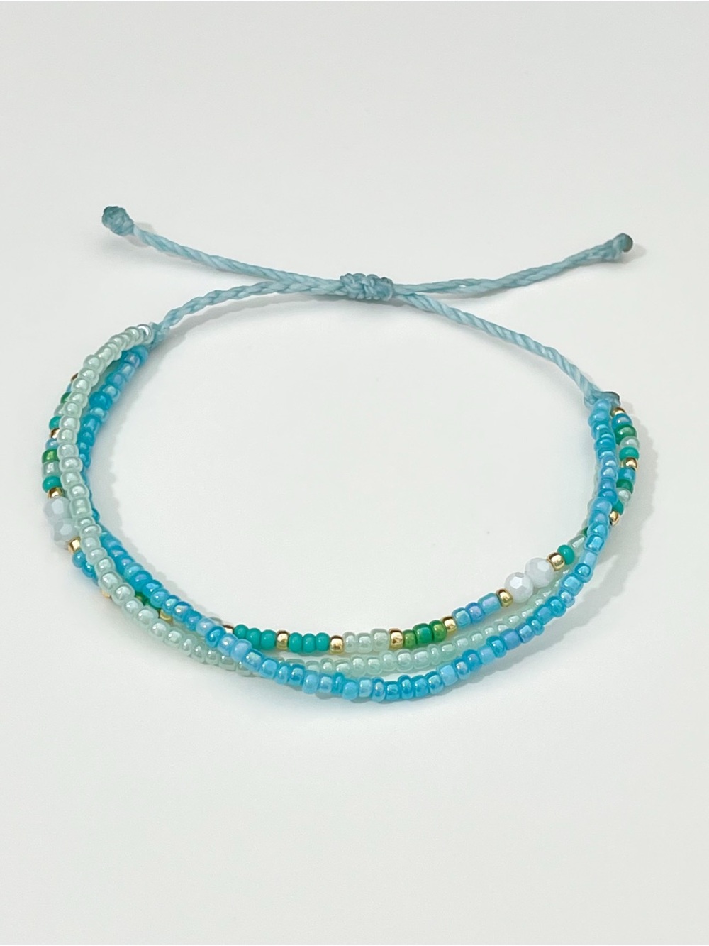 Coastal Blue Multi-Strand Beaded Bracelet